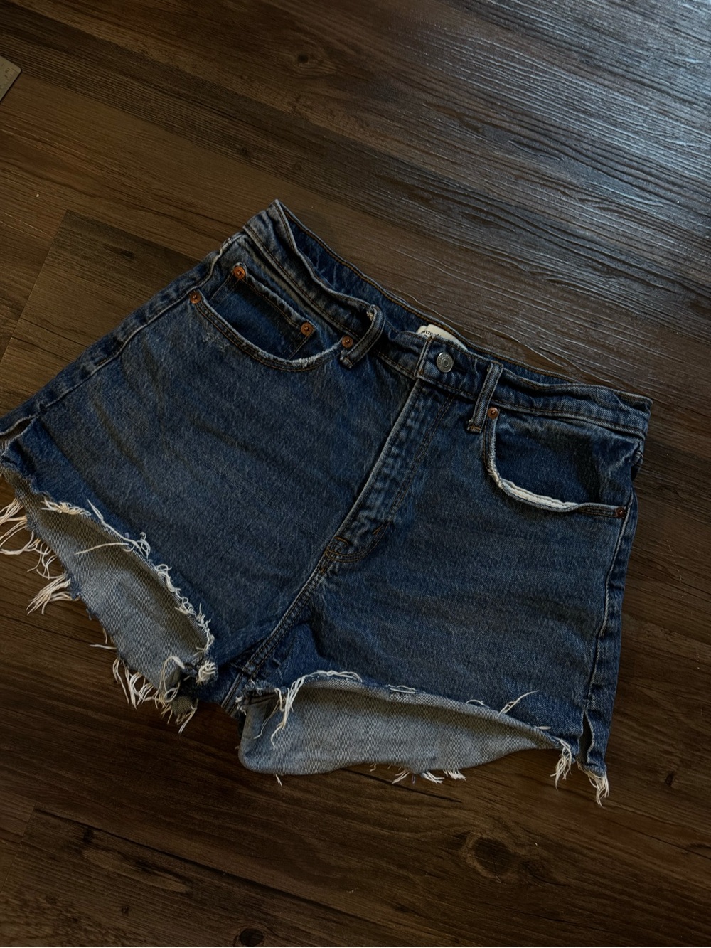 High waisted jean shorts
